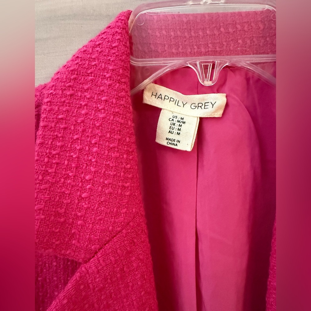 Women's Hot Pink Sleeveless Blazer Vest - Picture 3 of 8